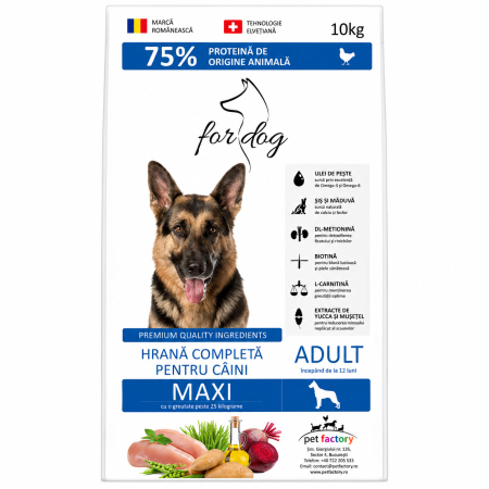 CAINI - Hrana uscata pentru caini 4Dog Maxi Adult, cu Pasare 10 kg