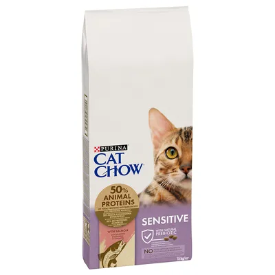 Hrana uscata pentru pisici Cat Chow Sensitive, Somon 15Kg [1]