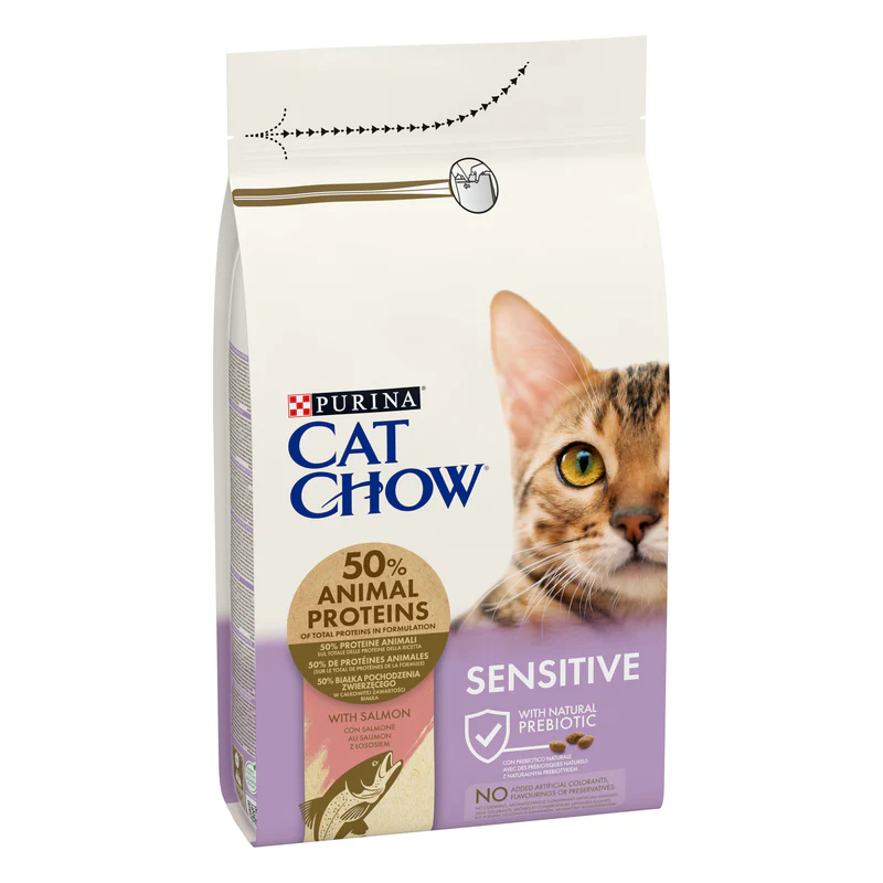 PISICI - Hrana uscata pentru pisici Cat Chow Sensitive, Somon 15Kg