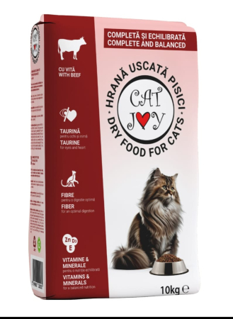 Hrana uscata pisici - Hrana uscata pentru pisici Cat Joy, cu vita 10 kg