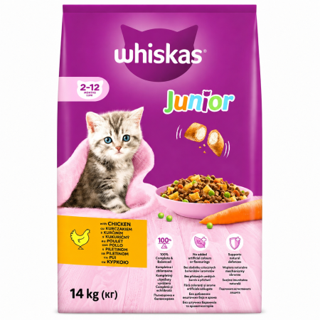 Hrana uscata pisici - Hrana Uscata Pisici WHISKAS Juniori cu Pui 14kg