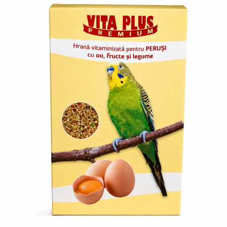 PASARI EXOTICE - Hrana vitaminizata pentru perusi Vita Plus cu ou, fructe si legume 800 g