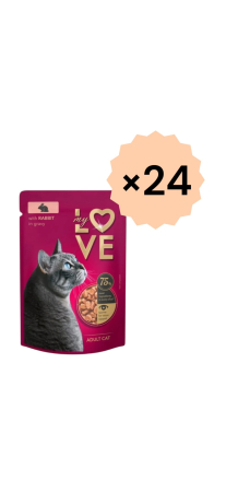 Hrana umeda pisici - My Love Hrana Umeda Pisici Adulte Iepure In Sos Plic 85gr 24/bax