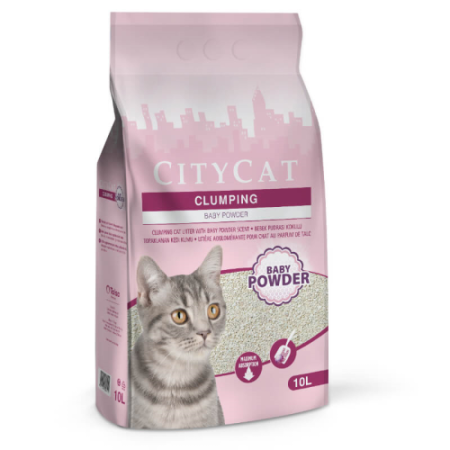Nisip pentru litiera, City Cat Clumping White Baby Powder, 10L [1]
