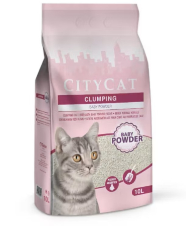 Asternuturi pisici - Nisip pentru litiera, City Cat Clumping White Baby Powder, 10L