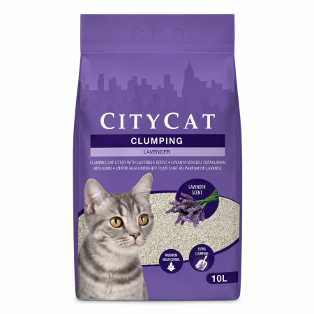 PISICI - Nisip pentru litiera, City Cat Clump White Lavender, 10L