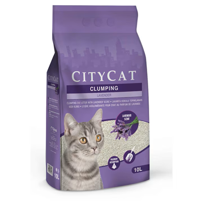 Asternuturi pisici - Nisip pentru litiera, City Cat Clump White Lavender, 10L