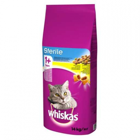 PISICI - Whiskas pisici sterile hrana uscata cu pui