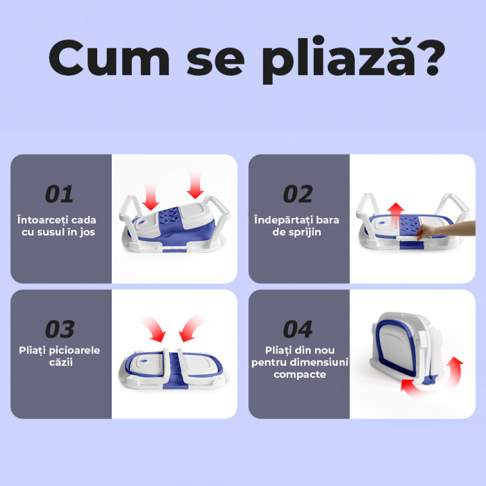 Cadita de baie pentru bebelusi pliabila culoare Albastru [7]