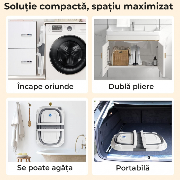 Cadita de baie pentru bebelusi pliabila culoare Gri [5]