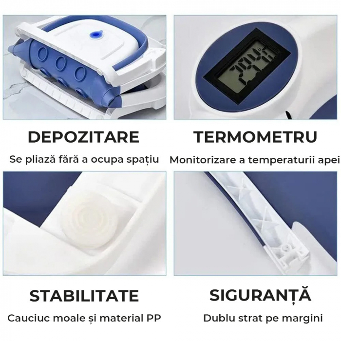 Cadita de baie pentru bebelusi pliabila culoare Albastru [5]