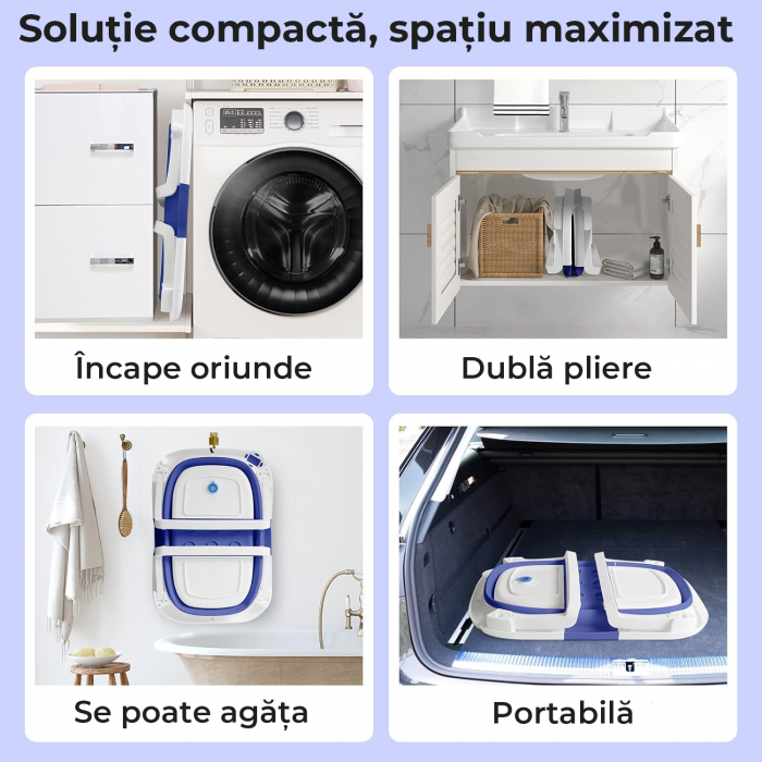 Cadita de baie pentru bebelusi pliabila culoare Albastru [6]