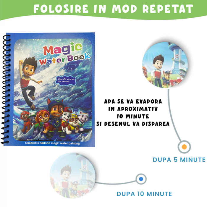 Carte de colorat cu apa Magic Book - Paw Patrol [4]
