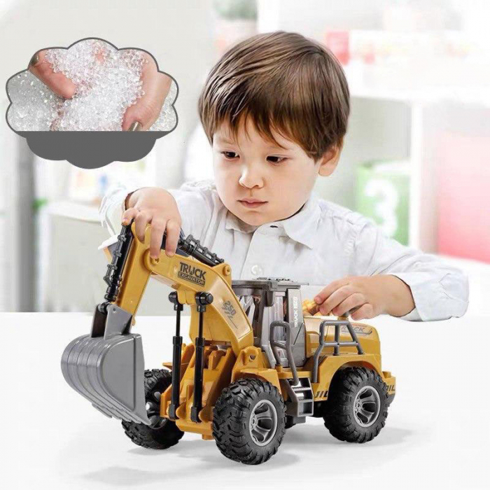 Excavator de jucarie cu Telecomanda RC Pitikot®, pentru copii cu incarcator frontal, cupa, Rotatie la 360°, cu functii complete controlate prin radio, cu lumina si sunet [6]
