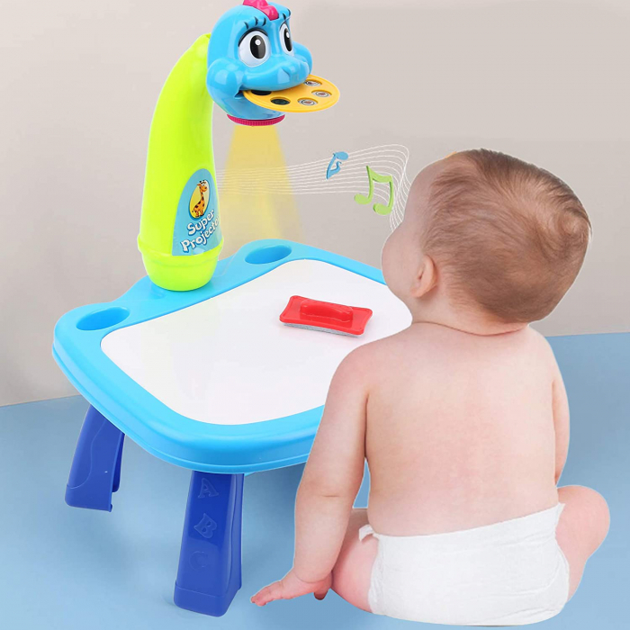 Jucarie educationala tip tabla - dinozaur albastru [8]
