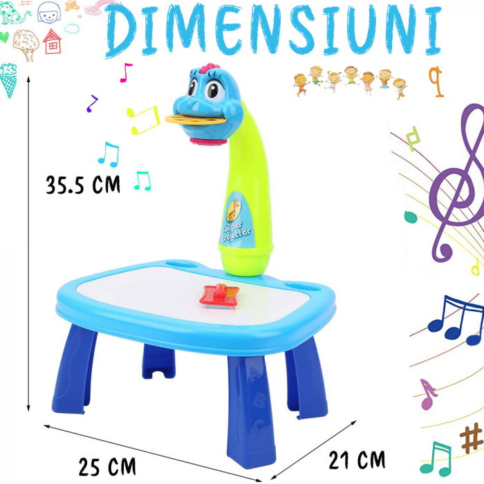 Jucarie educationala tip tabla - dinozaur albastru [10]