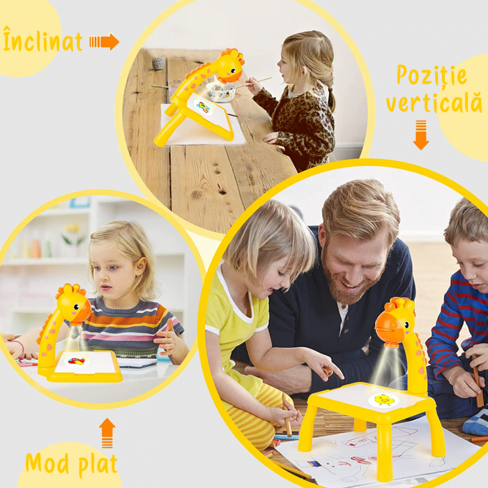 Jucarie educationala tip tabla - girafa galben [2]