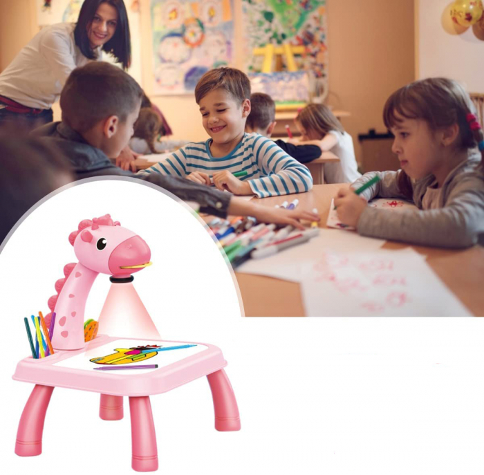 Jucarie educationala tip tabla 0 model girafa roz [5]