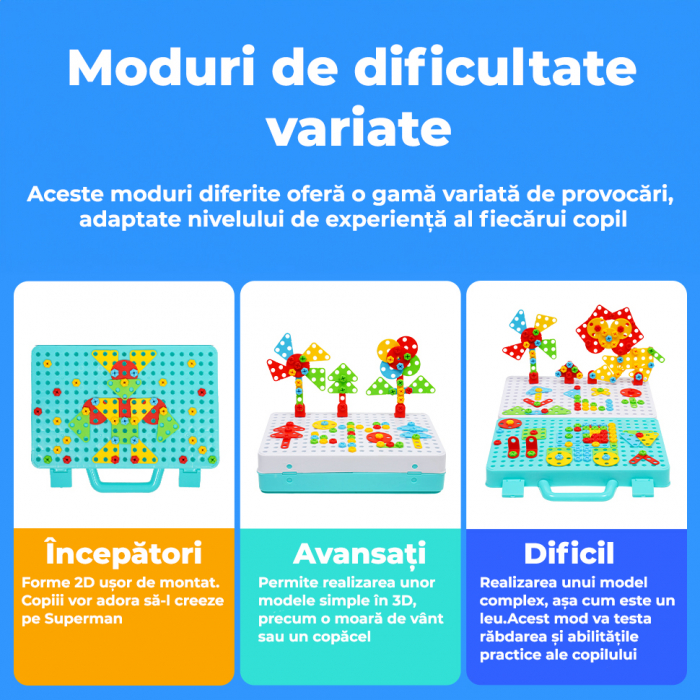 Jucarie educativa si interactiva STEM 240 piese 3D [12]