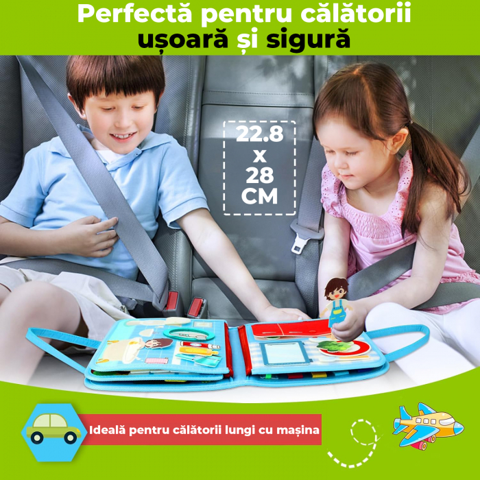 Jucarie interactiva Montessori tip gentuta cu multiple activitati - Albastru deschis [6]