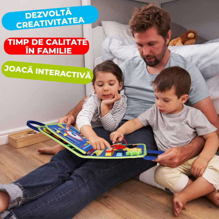 Jucarie interactiva Montessori tip gentuta cu multiple activitati - Albastru [6]