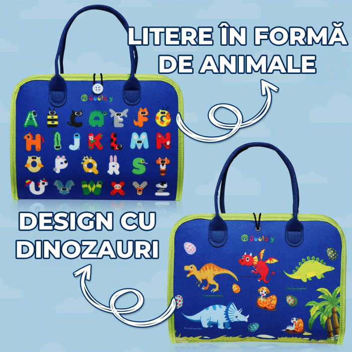 Jucarie interactiva Montessori tip gentuta cu multiple activitati - Albastru [9]