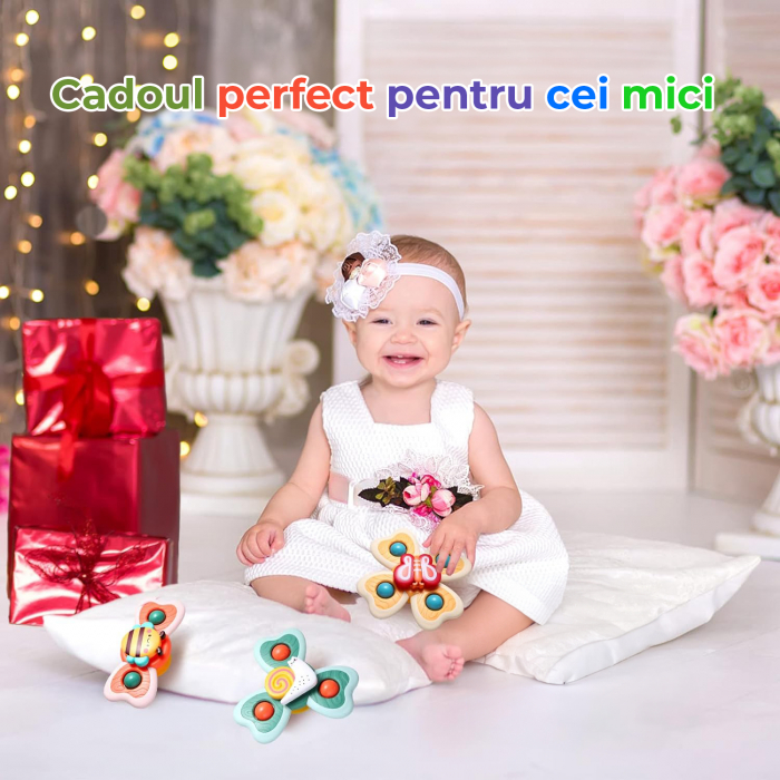 Jucarie interactiva pentru bebelusi, set 3 piese melc, fluture, albinuta [6]