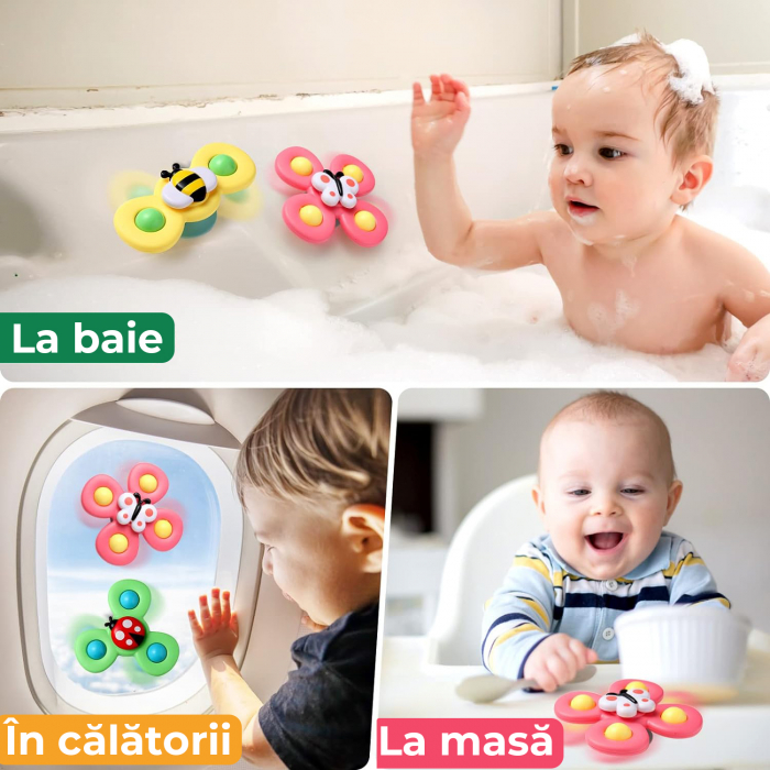 Jucarie interactiva pentru bebelusi, set 3 piese buburuza, fluture, albinuta [4]