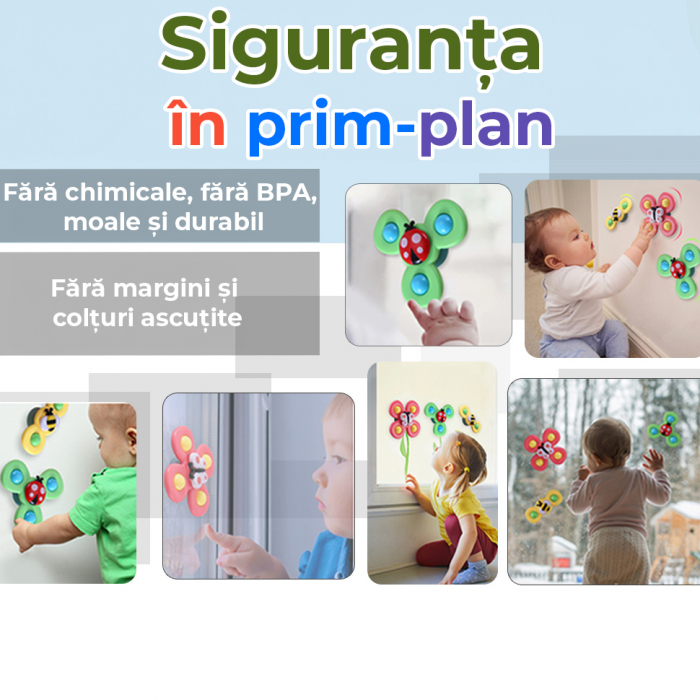 Jucarie interactiva pentru bebelusi, set 3 piese buburuza, fluture, albinuta [9]