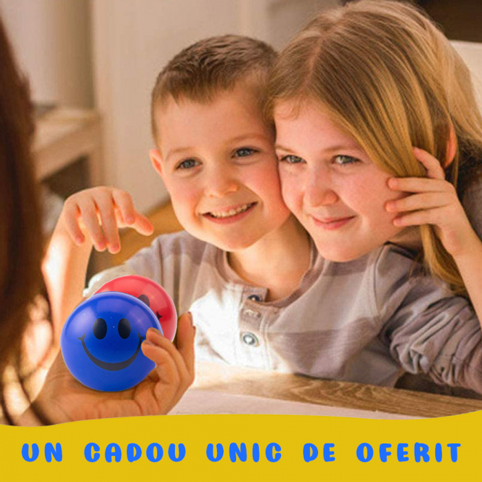 Jucarie squishy Pitikot® tip bila antistres, set de 12 bile senzoriale, cu emoticoane si culori vii, potrivite pentru diminuarea stresului sau anxietatii, Multicolor [5]