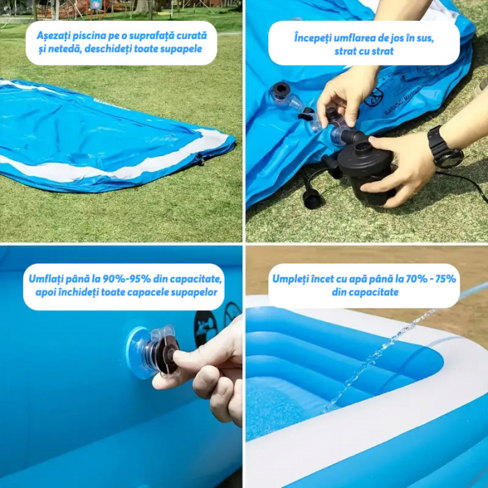Piscina Gonflabila Dreptunghiulara 3 Straturi 150x100x50 [10]