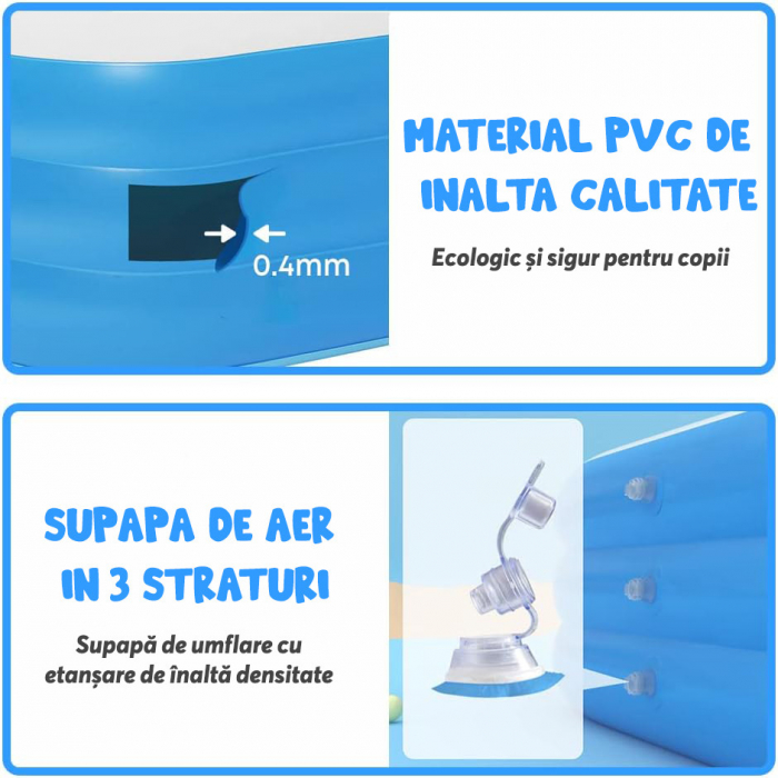 Piscina Gonflabila Dreptunghiulara 3 Straturi 150x100x50 [7]