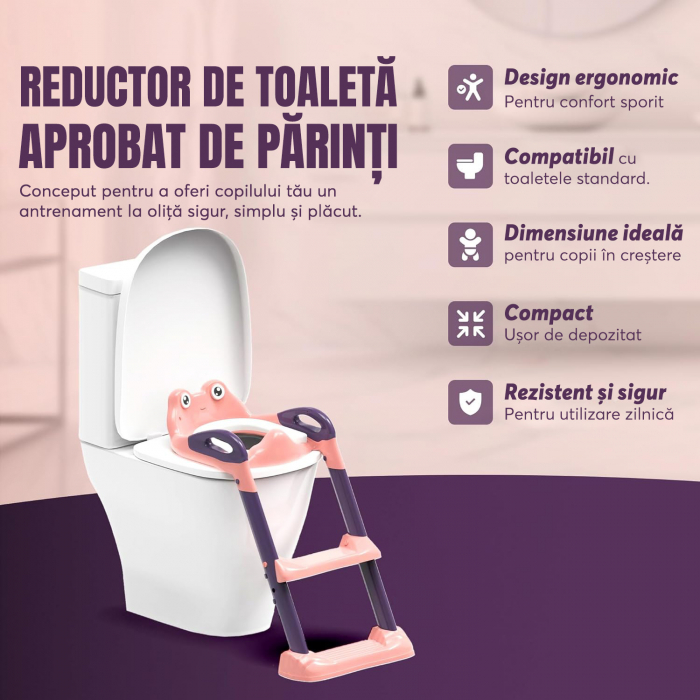 Reductor WC copii, Roz/Mov [5]
