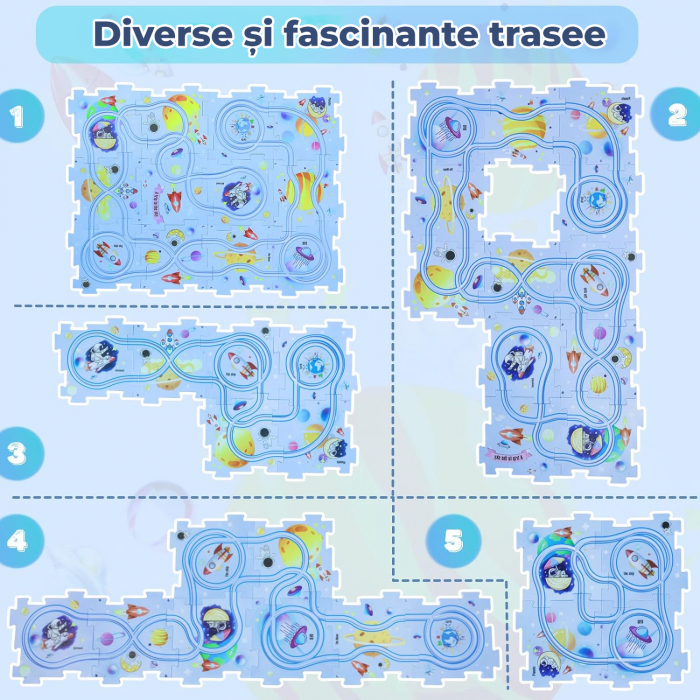Set 25 piese traseu puzzle racer culoare Albastru Inchis [3]