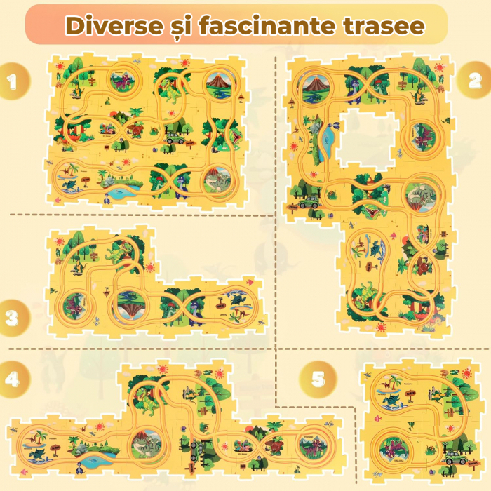 Set 25 piese traseu puzzle racer culoare Galben [4]
