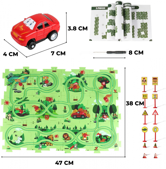 Set 25 piese traseu puzzle racer culoare Verde [6]