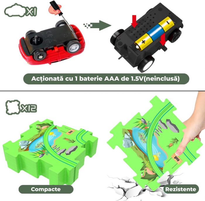 Set 25 piese traseu puzzle racer culoare Verde [2]