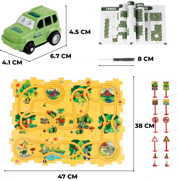 Set 25 piese traseu puzzle racer culoare Galben [10]