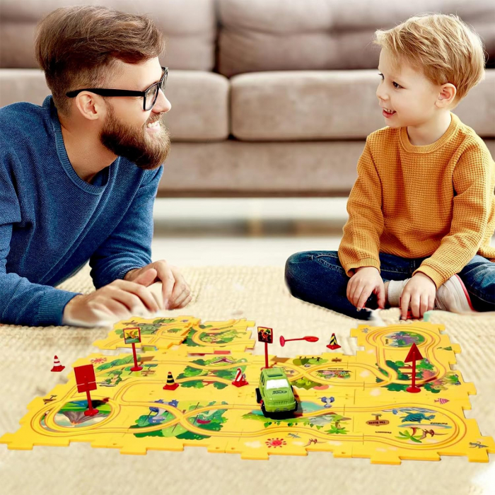 Set 25 piese traseu puzzle racer culoare Galben [9]