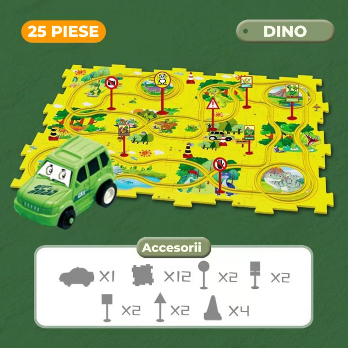 Set 25 piese traseu puzzle racer culoare Galben [7]