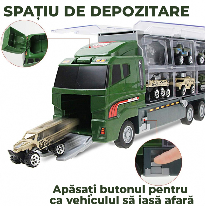 Set camion trailer de jucarie pentru transport, seria armata [2]