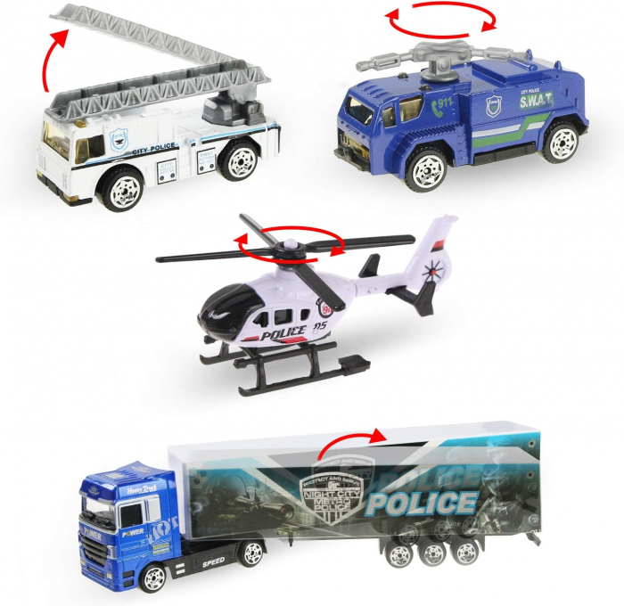 Set camion trailer de jucarie pentru transport, seria politie [8]