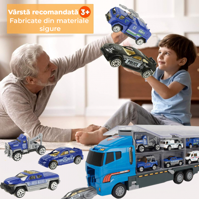 Set camion trailer de jucarie pentru transport, seria politie [5]