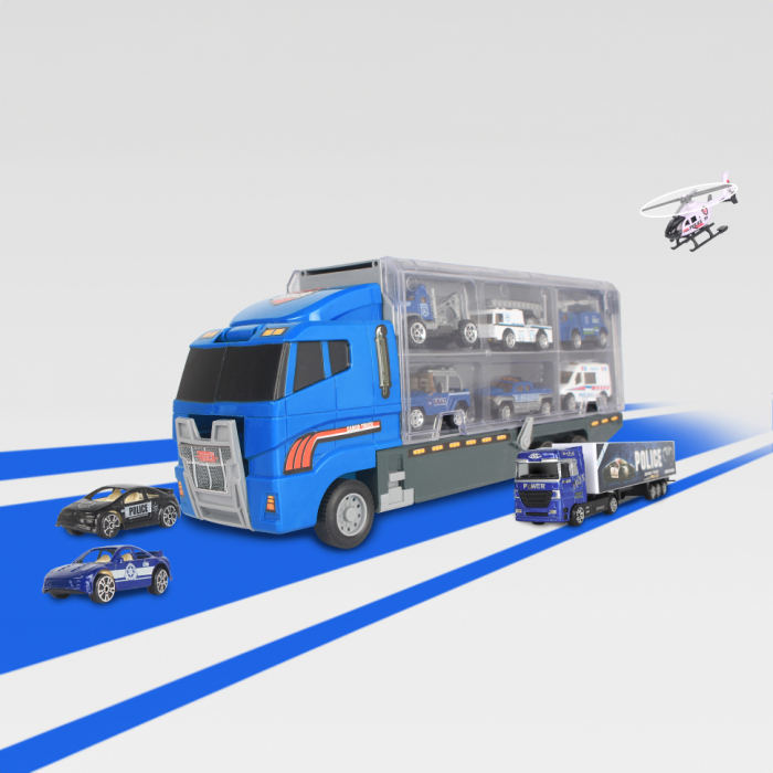 Set camion trailer de jucarie pentru transport, seria politie [10]