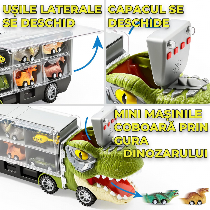 Set camion trailer de jucarie pentru transport, T-Rex [2]