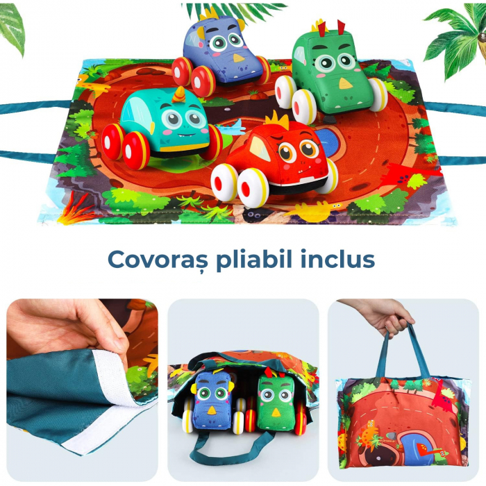 Set de 4 Masinute din Plus tema dinozauri [3]
