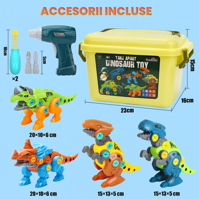 Set asamblare dinozauri copii [10]