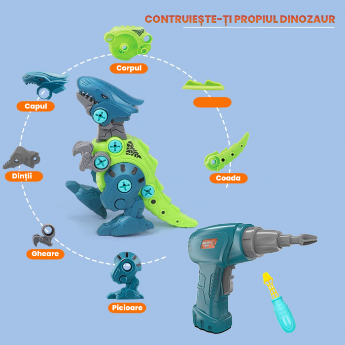 Set asamblare dinozauri copii [7]