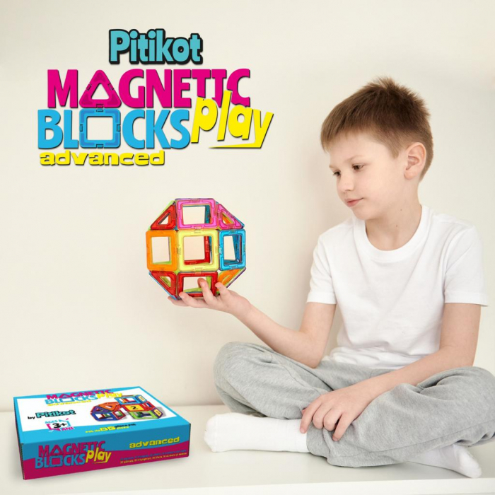 Set de construit cu 86 piese magnetice [7]