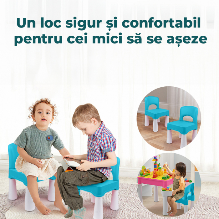Set Masa cu 2 Scaune pentru copii Pitikot® Albastru [7]